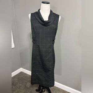 Worthington’s size 10 black plaid, sleeveless drape neck dress‎ new with tags